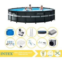   Ultra XTR Frame Zwembad - Opzetzwembad - 549x132 cm - Inclusief Onderhoudspakket, Filterbollen, Onderhoudsset, Stofzuiger, Voetenbad en Warmtepomp CP