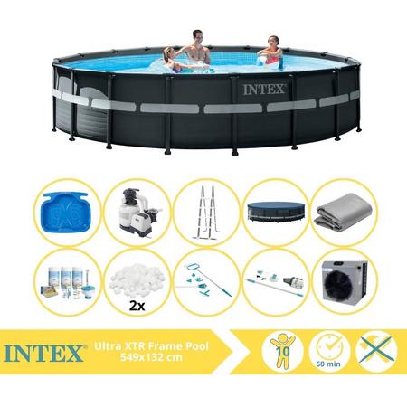 Intex Ultra XTR Frame Zwembad - Opzetzwembad - 549x132 cm - Inclusief Onderhoudspakket, Filterbollen, Onderhoudsset, Stofzuiger, Voetenbad en Warmtepomp CP