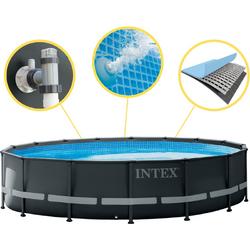   Ultra XTR Frame Zwembad - Opzetzwembad - 549x132 cm - Inclusief Onderhoudspakket, Filterbollen, Voetenbad en Warmtepomp CP