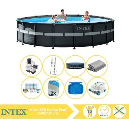 Intex Ultra XTR Frame Zwembad - Opzetzwembad - 549x132 cm - Inclusief Onderhoudspakket, Filterzand, Luxe Zwembad Stofzuiger en Voetenbad