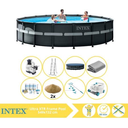 Intex Ultra XTR Frame Zwembad - Opzetzwembad - 549x132 cm - Inclusief Onderhoudspakket, Filterzand, Onderhoudsset en Luxe Zwembad Stofzuiger