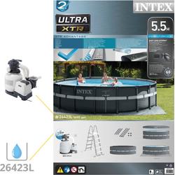   Ultra XTR Frame Zwembad - Opzetzwembad - 549x132 cm - Inclusief Onderhoudspakket, Filterzand, Zwembad Stofzuiger, Voetenbad en Warmtepomp CP