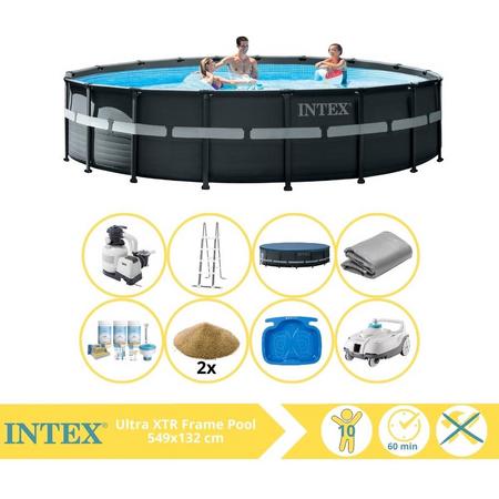 Intex Ultra XTR Frame Zwembad - Opzetzwembad - 549x132 cm - Inclusief Onderhoudspakket, Filterzand, Zwembad Stofzuiger en Voetenbad