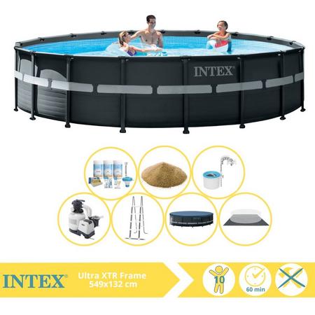 Intex Ultra XTR Frame Zwembad - Opzetzwembad - 549x132 cm - Inclusief Onderhoudspakket, Filterzand en Skimmer