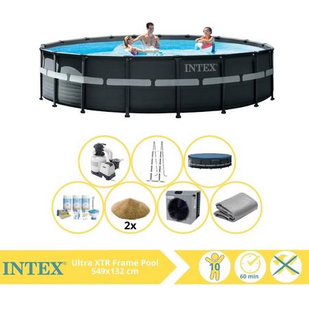 Intex Ultra XTR Frame Zwembad - Opzetzwembad - 549x132 cm - Inclusief Onderhoudspakket, Filterzand en Warmtepomp CP