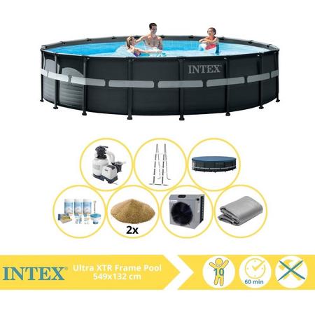 Intex Ultra XTR Frame Zwembad - Opzetzwembad - 549x132 cm - Inclusief Onderhoudspakket, Filterzand en Warmtepomp CP