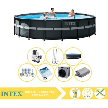 Intex Ultra XTR Frame Zwembad - Opzetzwembad - 549x132 cm - Inclusief Onderhoudspakket, Glasparels en Warmtepomp CP