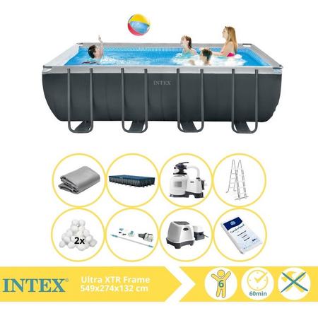 Intex Ultra XTR Frame Zwembad - Opzetzwembad - 549x274x132 cm - Inclusief Filterbollen, Stofzuiger, Zoutsysteem en Zout