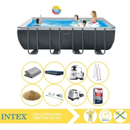 Intex Ultra XTR Frame Zwembad - Opzetzwembad - 549x274x132 cm - Inclusief Filterzand, Onderhoudsset, Zoutsysteem en Zout