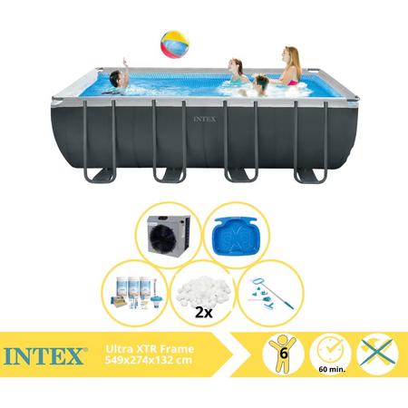 Intex Ultra XTR Frame Zwembad - Opzetzwembad - 549x274x132 cm - Inclusief Onderhoudspakket, Filterbollen, Onderhoudsset, Voetenbad en Warmtepomp CP