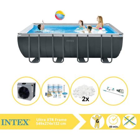 Intex Ultra XTR Frame Zwembad - Opzetzwembad - 549x274x132 cm - Inclusief Onderhoudspakket, Filterbollen, Stofzuiger en Warmtepomp CP
