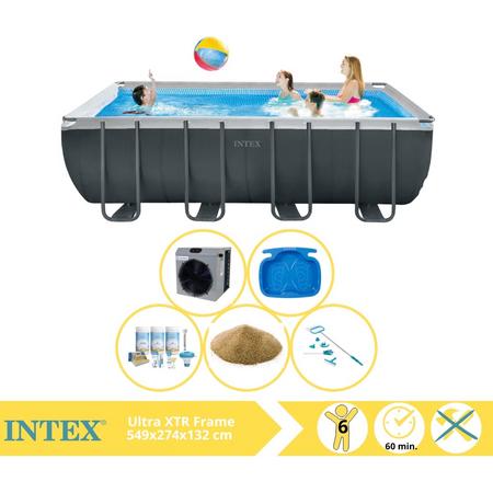 Intex Ultra XTR Frame Zwembad - Opzetzwembad - 549x274x132 cm - Inclusief Onderhoudspakket, Filterzand, Onderhoudsset, Voetenbad en Warmtepomp CP