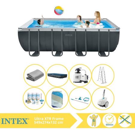 Intex Ultra XTR Frame Zwembad - Opzetzwembad - 549x274x132 cm - Inclusief Onderhoudspakket, Filterzand, Onderhoudsset en Zwembad Stofzuiger