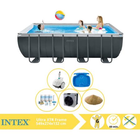 Intex Ultra XTR Frame Zwembad - Opzetzwembad - 549x274x132 cm - Inclusief Onderhoudspakket, Filterzand, Zwembad Stofzuiger, Voetenbad en Warmtepomp CP