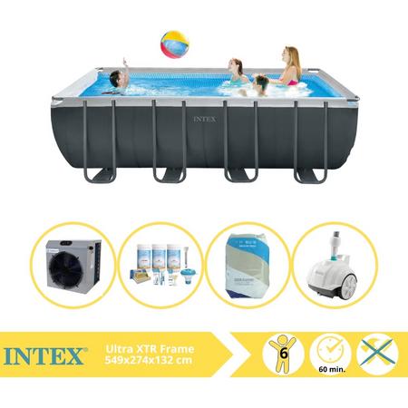 Intex Ultra XTR Frame Zwembad - Opzetzwembad - 549x274x132 cm - Inclusief Onderhoudspakket, Filterzand, Zwembad Stofzuiger en Warmtepomp CP