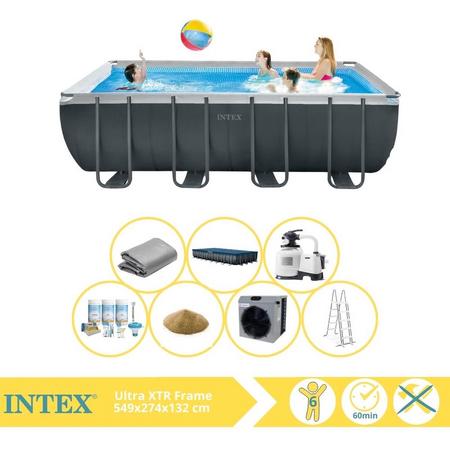 Intex Ultra XTR Frame Zwembad - Opzetzwembad - 549x274x132 cm - Inclusief Onderhoudspakket, Filterzand en Warmtepomp CP