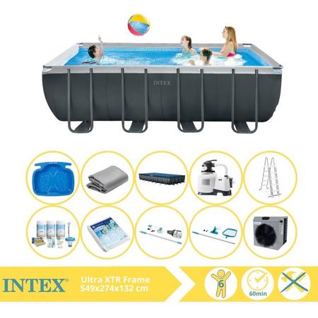 Intex Ultra XTR Frame Zwembad - Opzetzwembad - 549x274x132 cm - Inclusief Onderhoudspakket, Glasparels, Onderhoudsset, Stofzuiger, Voetenbad en Warmtepomp CP