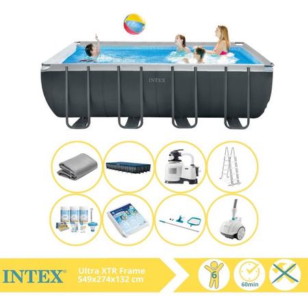 Intex Ultra XTR Frame Zwembad - Opzetzwembad - 549x274x132 cm - Inclusief Onderhoudspakket, Glasparels, Onderhoudsset en Zwembad Stofzuiger