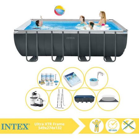 Intex Ultra XTR Frame Zwembad - Opzetzwembad - 549x274x132 cm - Inclusief Onderhoudspakket, Glasparels en Skimmer