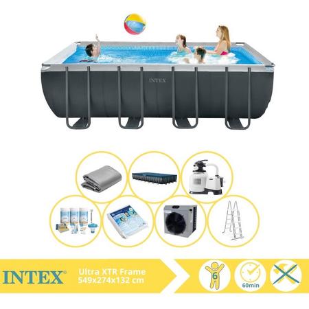 Intex Ultra XTR Frame Zwembad - Opzetzwembad - 549x274x132 cm - Inclusief Onderhoudspakket, Glasparels en Warmtepomp CP