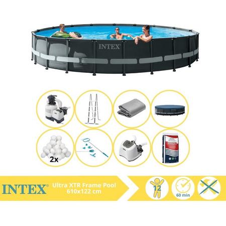 Intex Ultra XTR Frame Zwembad - Opzetzwembad - 610x122 cm - Inclusief Filterbollen, Onderhoudsset, Zoutsysteem en Zout
