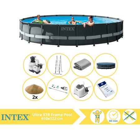Intex Ultra XTR Frame Zwembad - Opzetzwembad - 610x122 cm - Inclusief Filterzand, Stofzuiger, Zoutsysteem en Zout