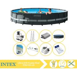   Ultra XTR Frame Zwembad - Opzetzwembad - 610x122 cm - Inclusief Filterzand, Stofzuiger, Zoutsysteem en Zout