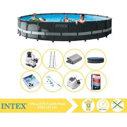   Ultra XTR Frame Zwembad - Opzetzwembad - 610x122 cm - Inclusief Glasparels, Onderhoudsset, Zoutsysteem en Zout