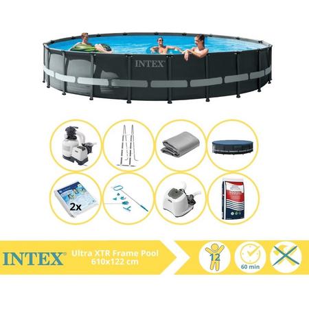 Intex Ultra XTR Frame Zwembad - Opzetzwembad - 610x122 cm - Inclusief Glasparels, Onderhoudsset, Zoutsysteem en Zout
