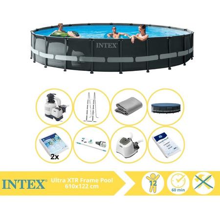 Intex Ultra XTR Frame Zwembad - Opzetzwembad - 610x122 cm - Inclusief Glasparels, Stofzuiger, Zoutsysteem en Zout