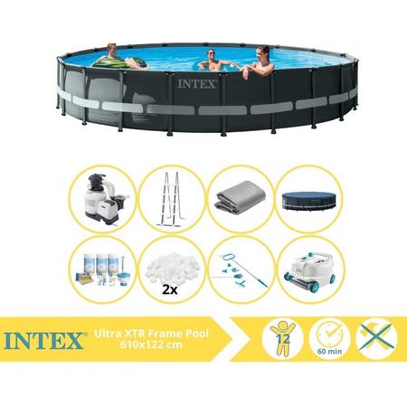 Intex Ultra XTR Frame Zwembad - Opzetzwembad - 610x122 cm - Inclusief Onderhoudspakket, Filterbollen, Onderhoudsset en Luxe Zwembad Stofzuiger