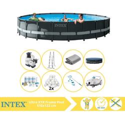   Ultra XTR Frame Zwembad - Opzetzwembad - 610x122 cm - Inclusief Onderhoudspakket, Filterbollen, Onderhoudsset en Zwembad Stofzuiger