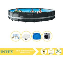   Ultra XTR Frame Zwembad - Opzetzwembad - 610x122 cm - Inclusief Onderhoudspakket, Filterbollen, Voetenbad en Warmtepomp CP