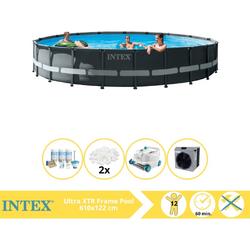   Ultra XTR Frame Zwembad - Opzetzwembad - 610x122 cm - Inclusief Onderhoudspakket, Filterbollen, Zwembad Stofzuiger en Warmtepomp CP