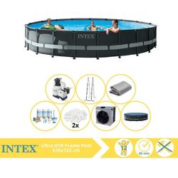   Ultra XTR Frame Zwembad - Opzetzwembad - 610x122 cm - Inclusief Onderhoudspakket, Filterbollen en Warmtepomp CP