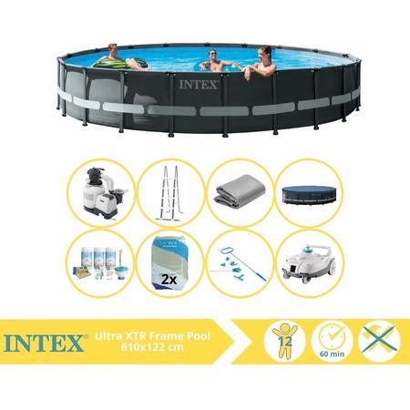 Intex Ultra XTR Frame Zwembad - Opzetzwembad - 610x122 cm - Inclusief Onderhoudspakket, Filterzand, Onderhoudsset en Zwembad Stofzuiger