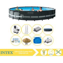   Ultra XTR Frame Zwembad - Opzetzwembad - 610x122 cm - Inclusief Onderhoudspakket, Filterzand, Zwembad Stofzuiger en Voetenbad