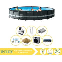   Ultra XTR Frame Zwembad - Opzetzwembad - 610x122 cm - Inclusief Onderhoudspakket, Filterzand en Warmtepomp CP