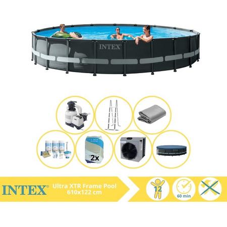 Intex Ultra XTR Frame Zwembad - Opzetzwembad - 610x122 cm - Inclusief Onderhoudspakket, Filterzand en Warmtepomp CP