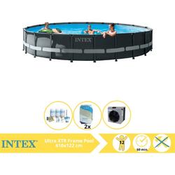   Ultra XTR Frame Zwembad - Opzetzwembad - 610x122 cm - Inclusief Onderhoudspakket, Filterzand en Warmtepomp CP