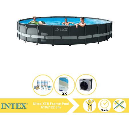 Intex Ultra XTR Frame Zwembad - Opzetzwembad - 610x122 cm - Inclusief Onderhoudspakket, Filterzand en Warmtepomp CP