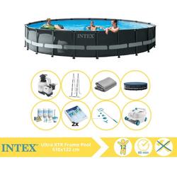   Ultra XTR Frame Zwembad - Opzetzwembad - 610x122 cm - Inclusief Onderhoudspakket, Glasparels, Onderhoudsset en Luxe Zwembad Stofzuiger