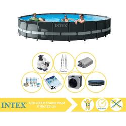   Ultra XTR Frame Zwembad - Opzetzwembad - 610x122 cm - Inclusief Onderhoudspakket, Glasparels en Warmtepomp CP