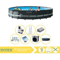   Ultra XTR Frame Zwembad - Opzetzwembad - 610x122 cm - Inclusief Onderhoudspakket, Glasparels en Warmtepomp CP