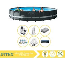   Ultra XTR Frame Zwembad - Opzetzwembad - 610x122 cm - Inclusief Onderhoudspakket en Filterbollen