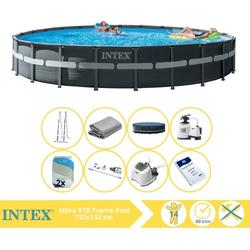   Ultra XTR Frame Zwembad - Opzetzwembad - 732x132 cm - Inclusief Filterzand, Stofzuiger, Zoutsysteem en Zout