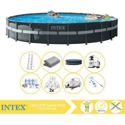   Ultra XTR Frame Zwembad - Opzetzwembad - 732x132 cm - Inclusief Onderhoudspakket, Filterbollen, Onderhoudsset en Zwembad Stofzuiger