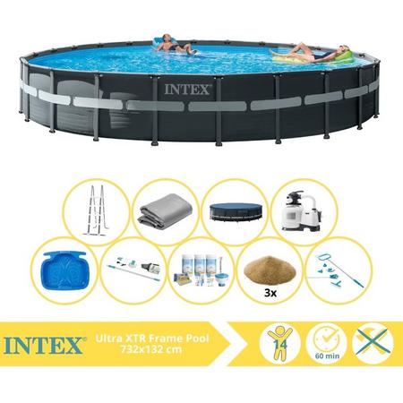 Intex Ultra XTR Frame Zwembad - Opzetzwembad - 732x132 cm - Inclusief Onderhoudspakket, Filterzand, Onderhoudsset, Stofzuiger en Voetenbad