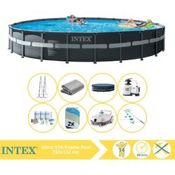   Ultra XTR Frame Zwembad - Opzetzwembad - 732x132 cm - Inclusief Onderhoudspakket, Filterzand, Onderhoudsset en Zwembad Stofzuiger