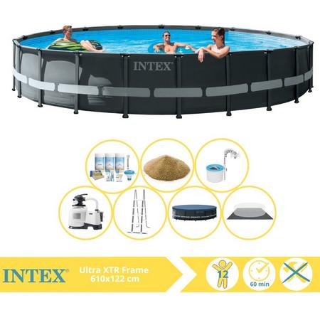 Intex Ultra XTR Frame Zwembad - Opzetzwembad - 732x132 cm - Inclusief Onderhoudspakket, Filterzand en Skimmer